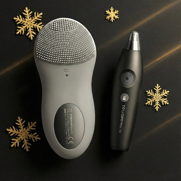 Men’s Grooming 男士聖誕護理套裝｜矽膠潔面儀 + 智能鼻毛修剪器｜TOUCHBeauty