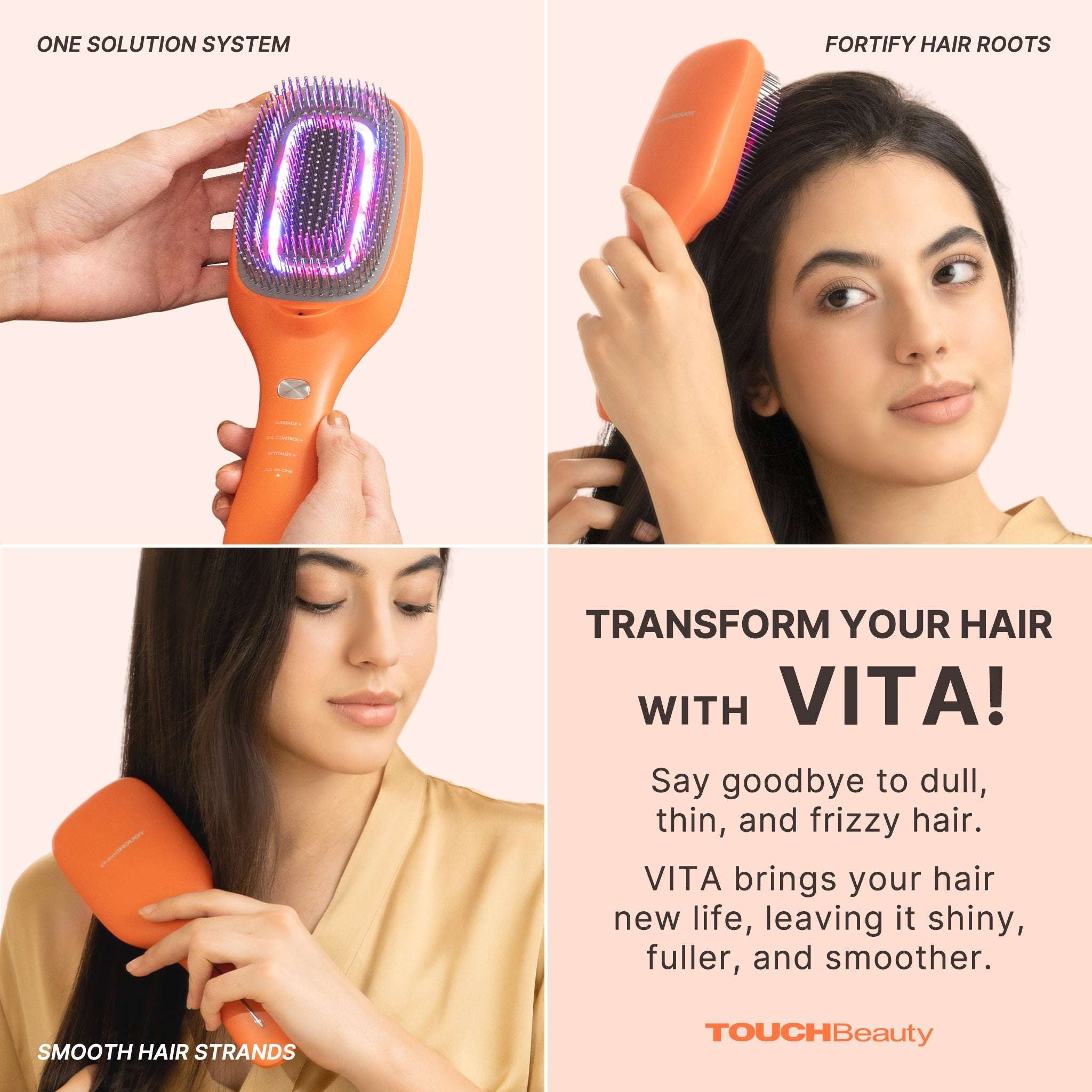 TOUCHBeauty VITA マルチ機能ヘアブラシ TOUCHBeauty VITA Hair Care Brush - Multifunction Anti-Loss Hair