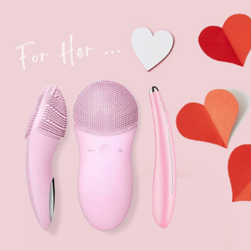 粉紅套裝(矽膠潔面儀 TB-1788 + 熱感美眼儀 TB-1583)